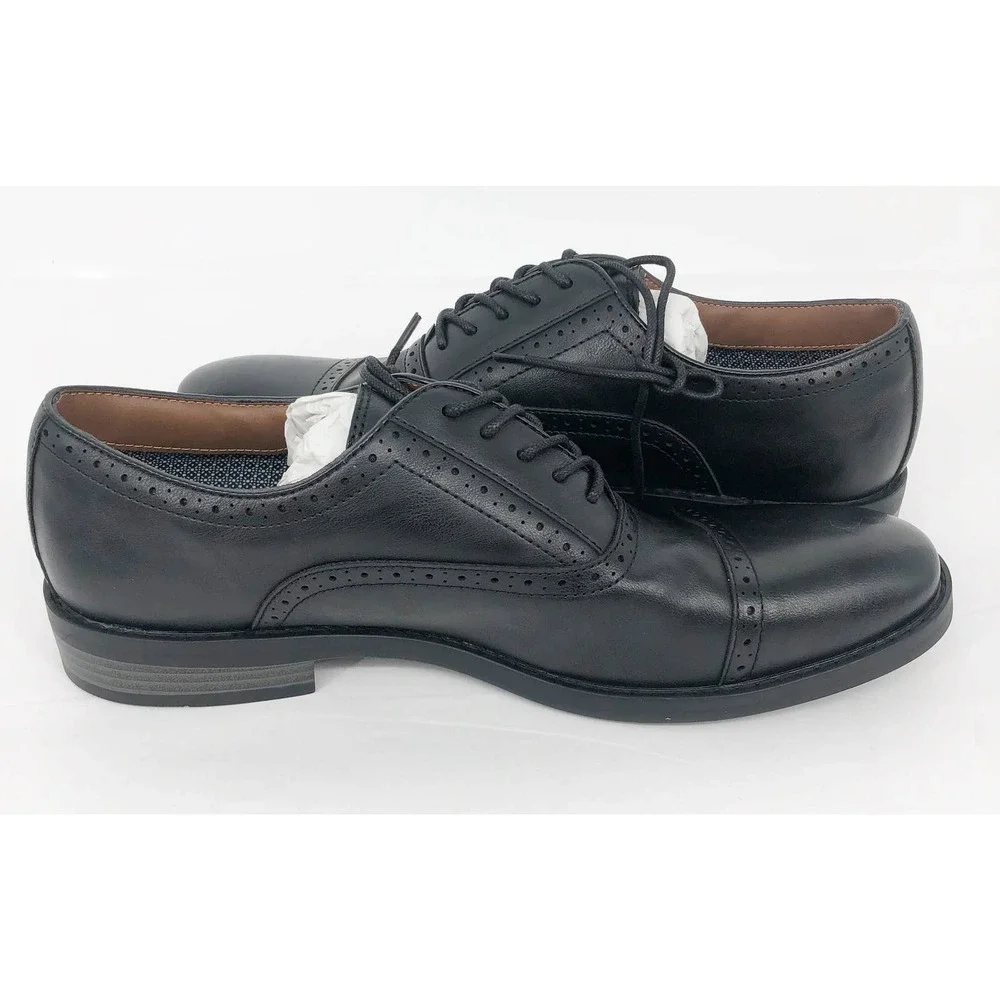 FAIRLANE & SONS Mens Feawin Flex Oxford Shoes 12 Black Stitchfix Leather NWOB